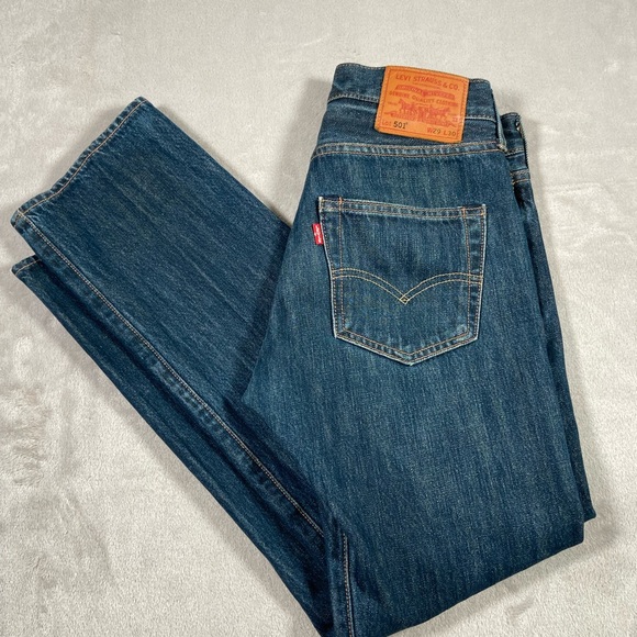 Levi's Other - Levi’s Premium 501 Blue Denim Jeans 29x30 Levi’s jeans fly button Big E Levi’s